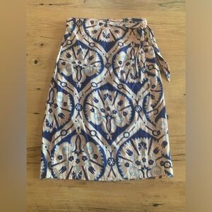 Christian Siriano Aztec PrintPink BlueLinen BlendWrap MIDI 
Skirt Women’s M Prel